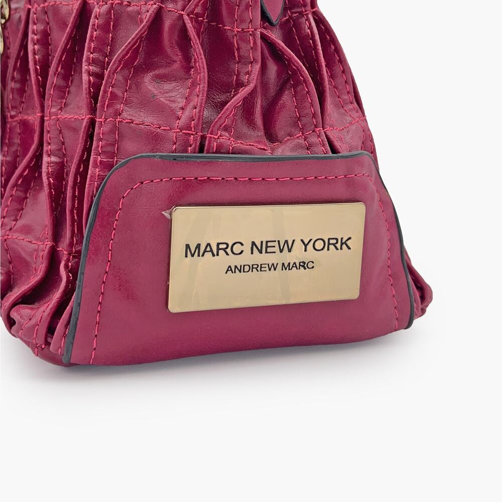 ANDREW MARC Pleated Leather Shoulder Bag (Rose Pink) - Picture 5 of 10